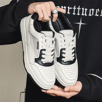  GLOBAL ITEM Breathable Premium Leather Sneakers